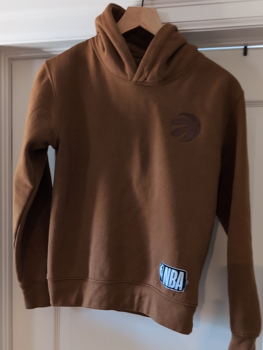 NBA Toronto Raptors Brown Kids Hoodie with Subtle Team Logo (Boys Large)